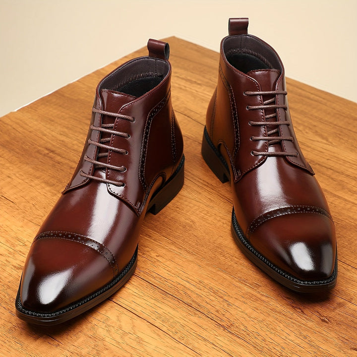 Ashford | Men's Cap-Toe Lace-Up Boots with Leather Finish