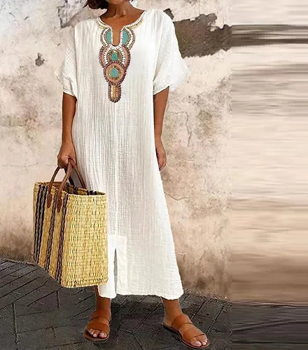 Cotton-Linen Dress for Women - Elena Harper