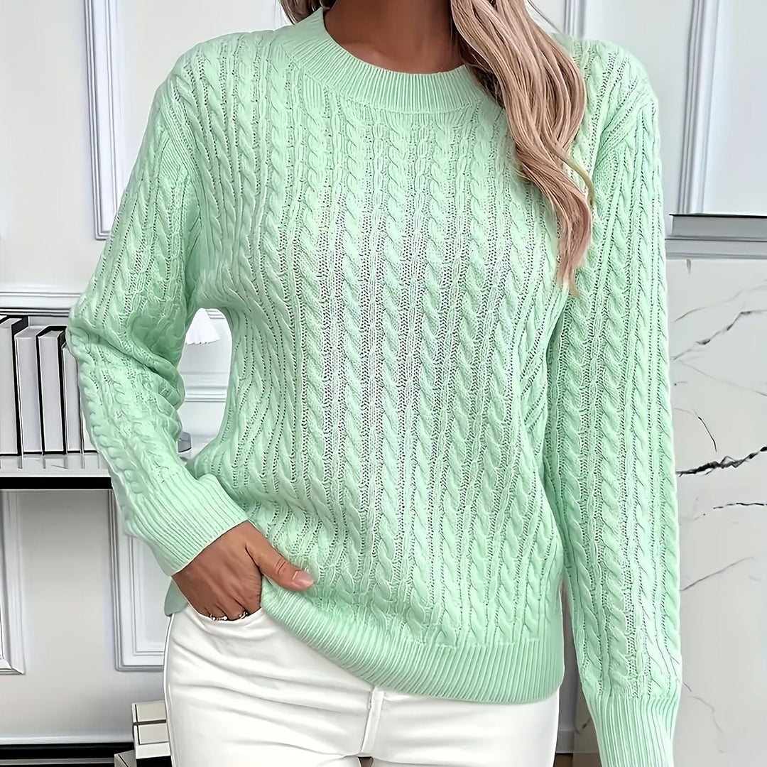 Women’s Twist Round Neck Pullover Sweater