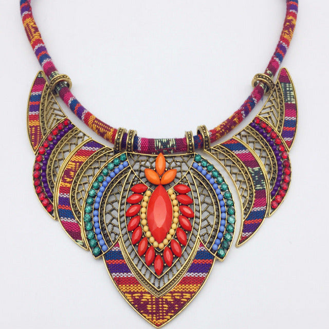 Bohemian Ethnic Pendant Necklace, view 3 - Elena Harper