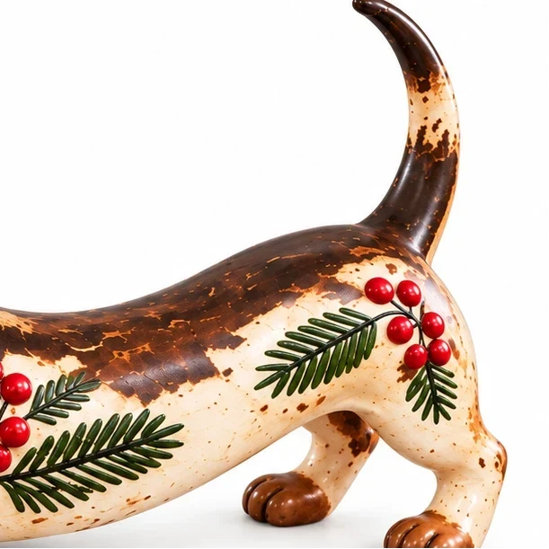 Dashwood Hollow Hand-Painted Dachshund Christmas Figurine - Elena Harper