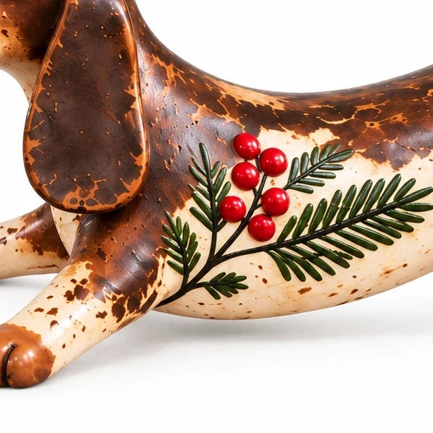 Dashwood Hollow Hand-Painted Dachshund Christmas Figurine - Elena Harper