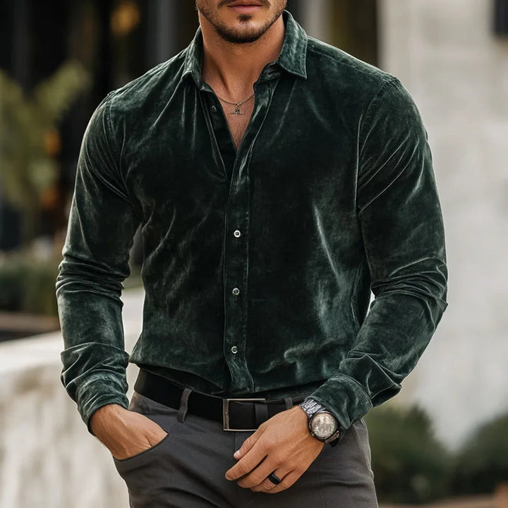Classic Velvet Shirt for Men - Elena Harper