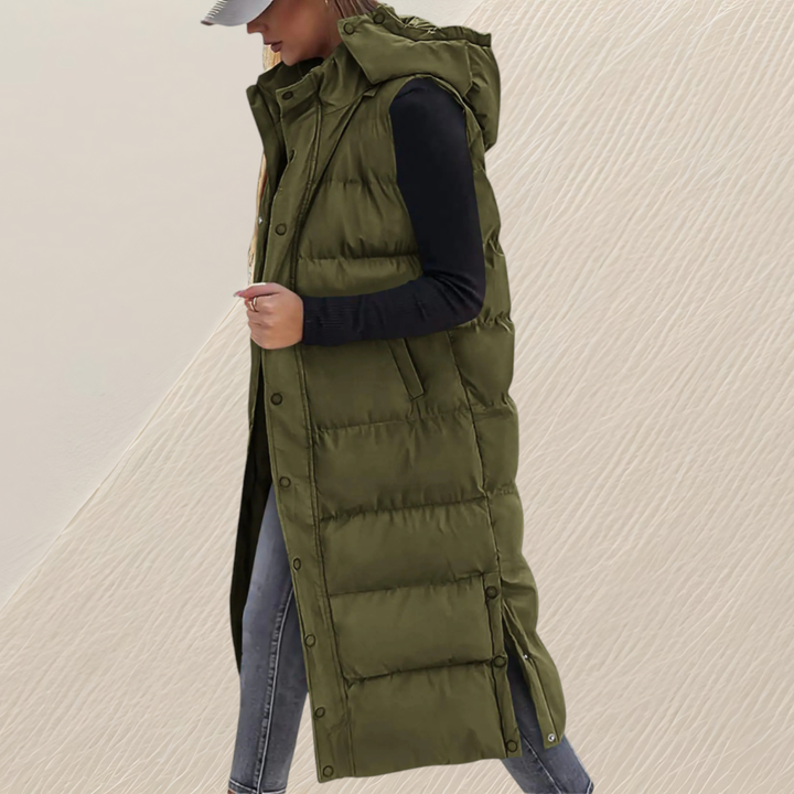 Sandrine - Chic Sleeveless Down Jacket with Hood