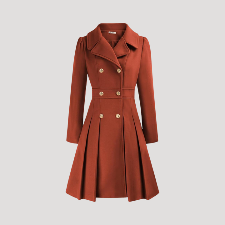 Elegant Double-Breasted Women's Overcoat