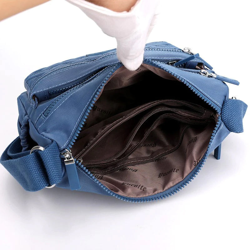 Lightweight and Functional Multi-Pocket Shoulder Bag for Women