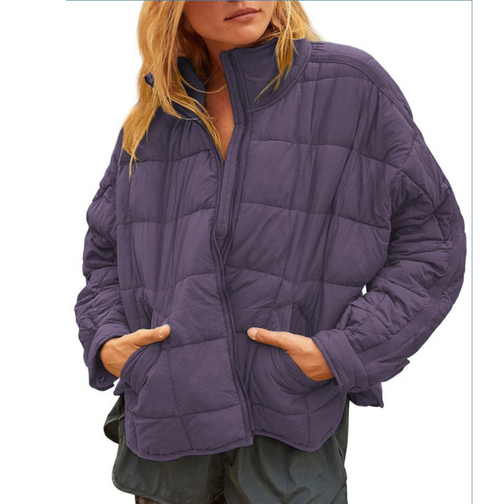 April Lightweight Compact Puffer Jacket with Zip Front for Women - Elena Harper