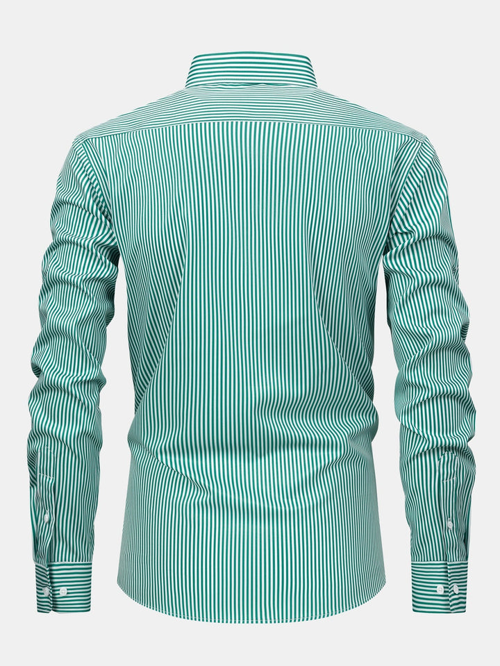 CHEMISE À MANCHES LONGUES À RAYURES AVEC BOUTONS