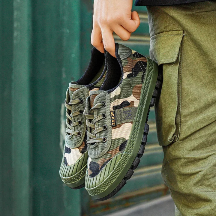 Liberato Resistant Camouflage Sneakers, view 4 - Elena Harper