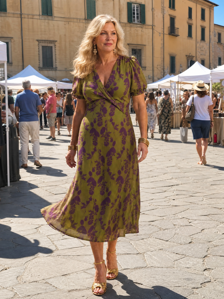 Virel Relaxed Floral Midi Dress - Elena Harper
