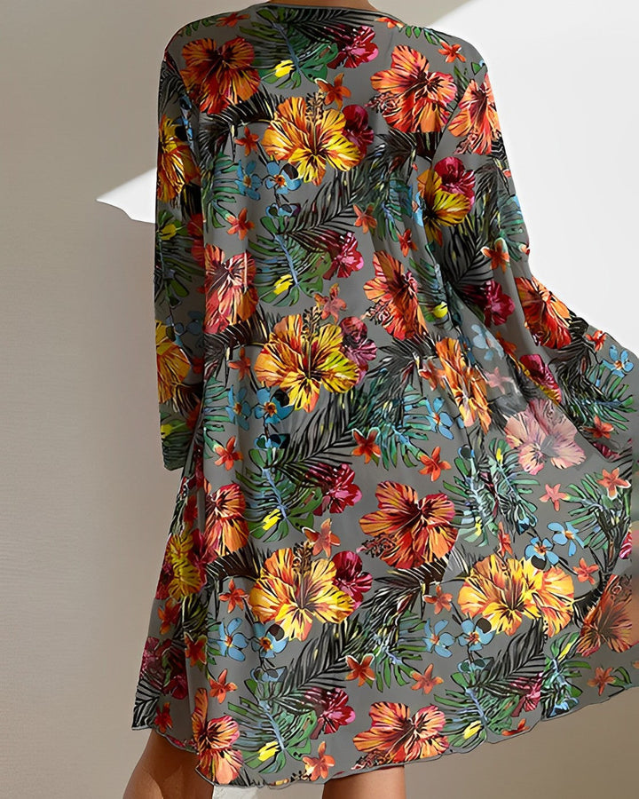 Alani Tropical Print Bikini Set with Cover-up - Elena Harper