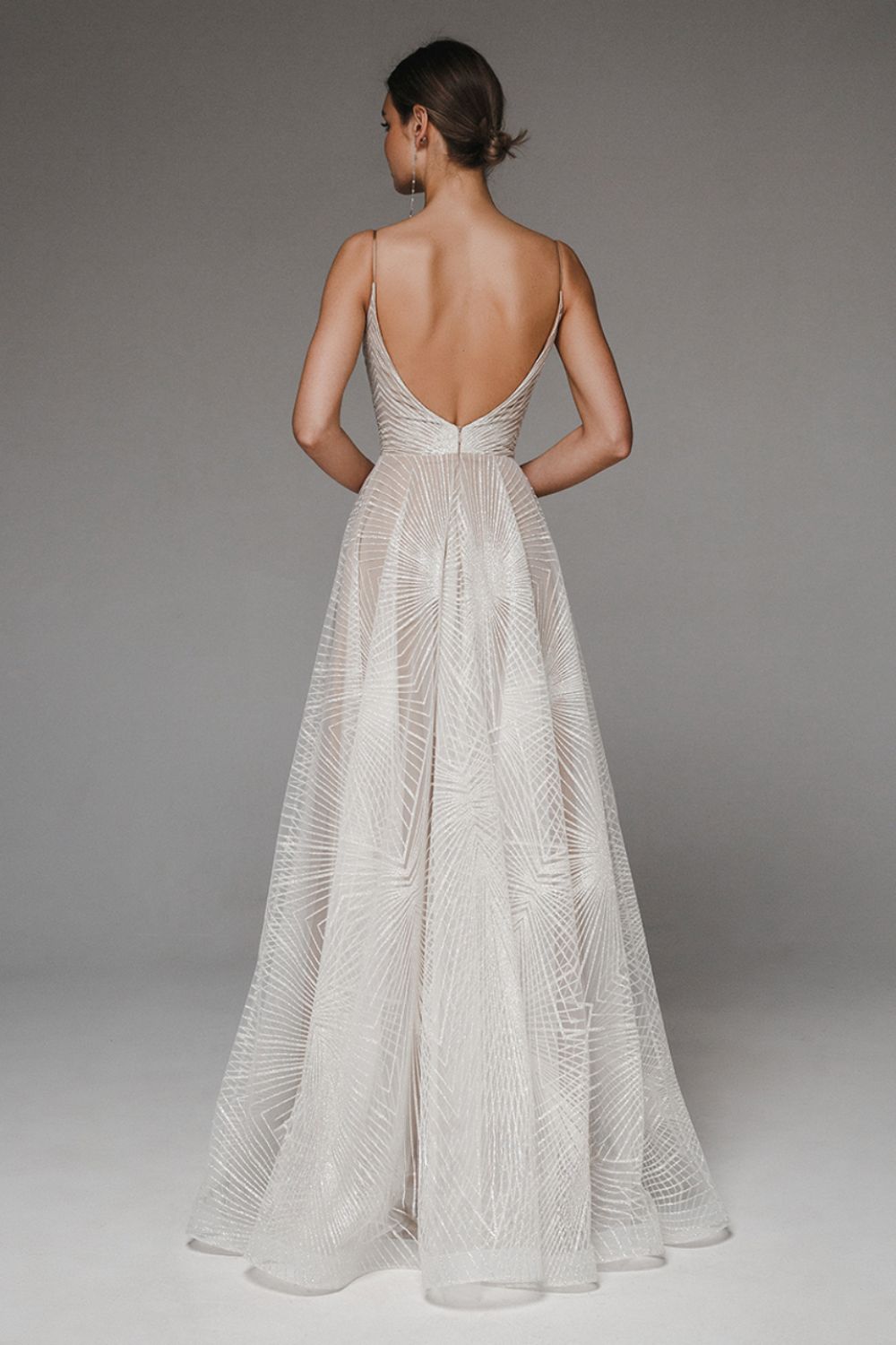 Thalassa Long and Shiny Party Dress, view 3 - Elena Harper
