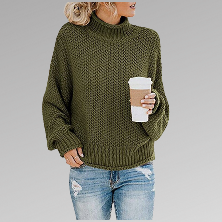 Antonia | Women's Relaxed Turtleneck Sweater with Full Fold Neck