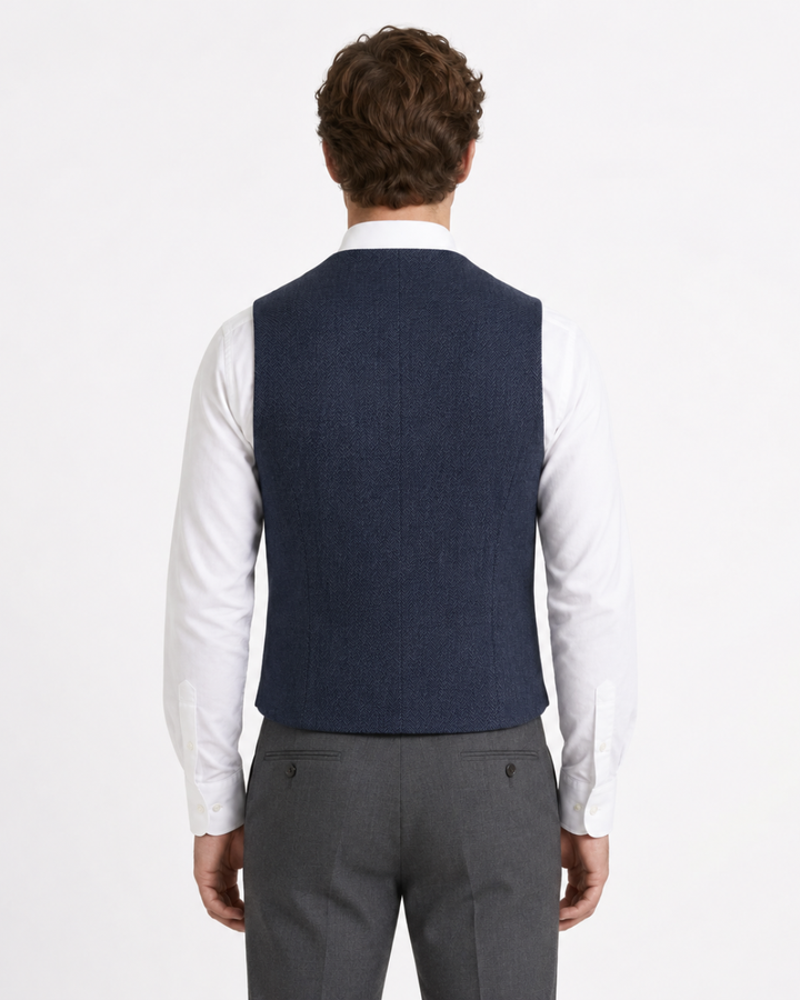 Men's Chevron Patterned Fitted Vest