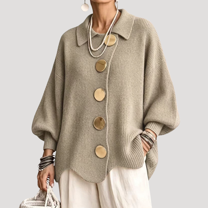 Women's Oversized Buttoned Cardigan