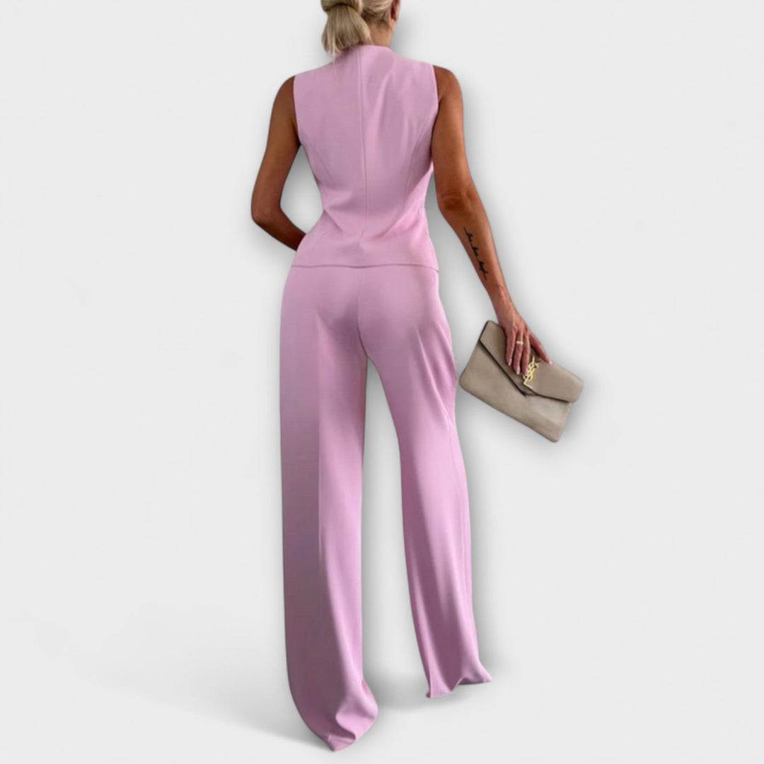Wilhelmina - Chic Sleeveless Top and Pants Ensemble