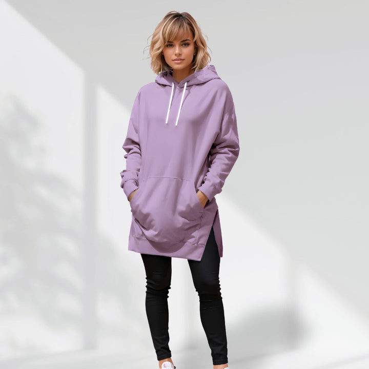 Oversized sweatshirt dress with soft autumn lining, view 7 - Elena Harper