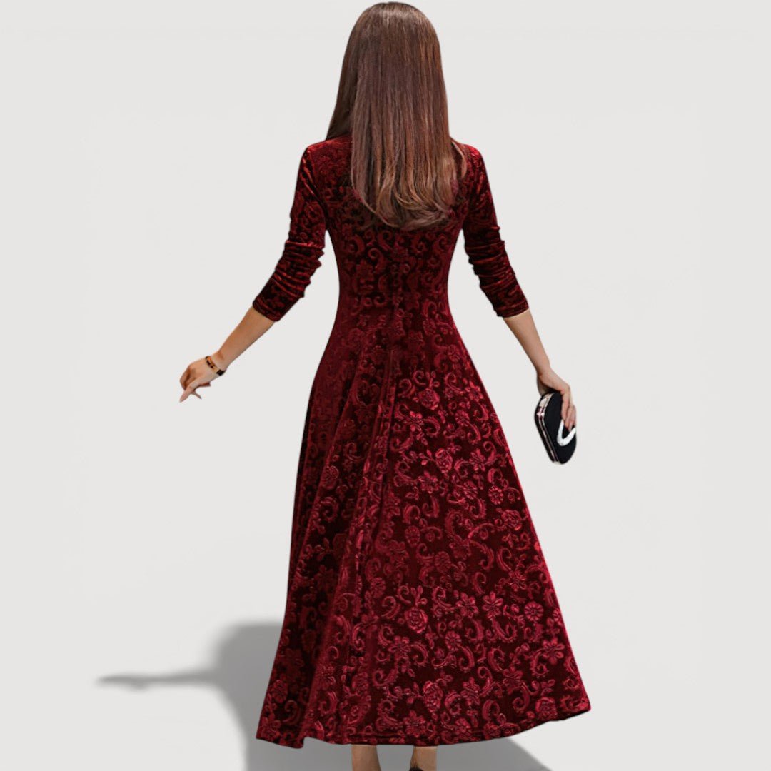 Jillian Elegant Velvet Dress - Elena Harper