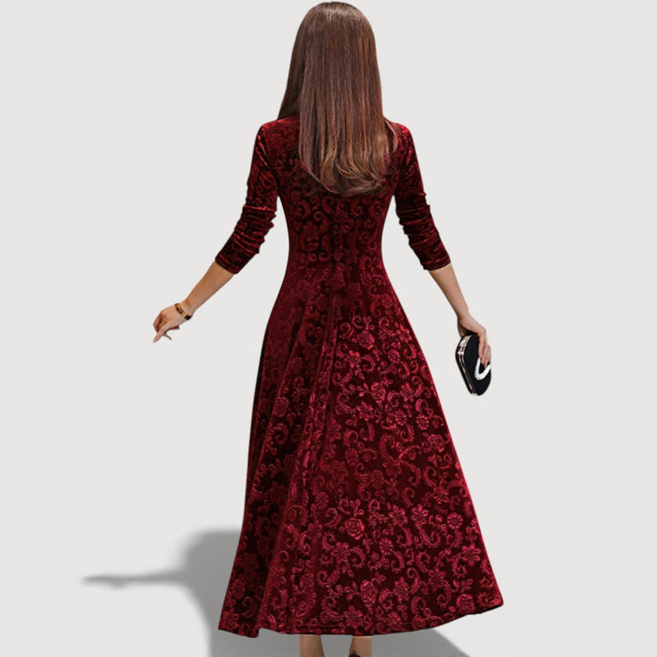Jillian Elegant Velvet Dress - Elena Harper