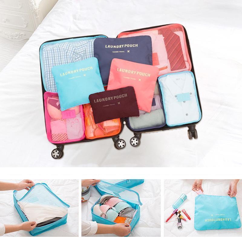 6-Piece Travel Set Storage Cubes for Clothing and Accessories, view 4 - Elena Harper