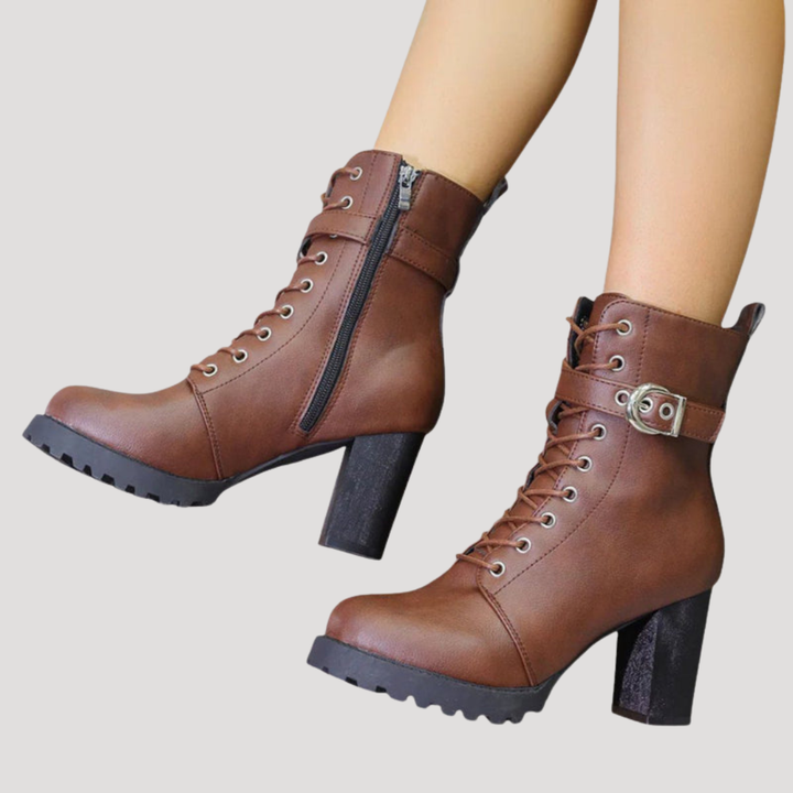 Women's Block Heel Lace-Up Ankle Boots