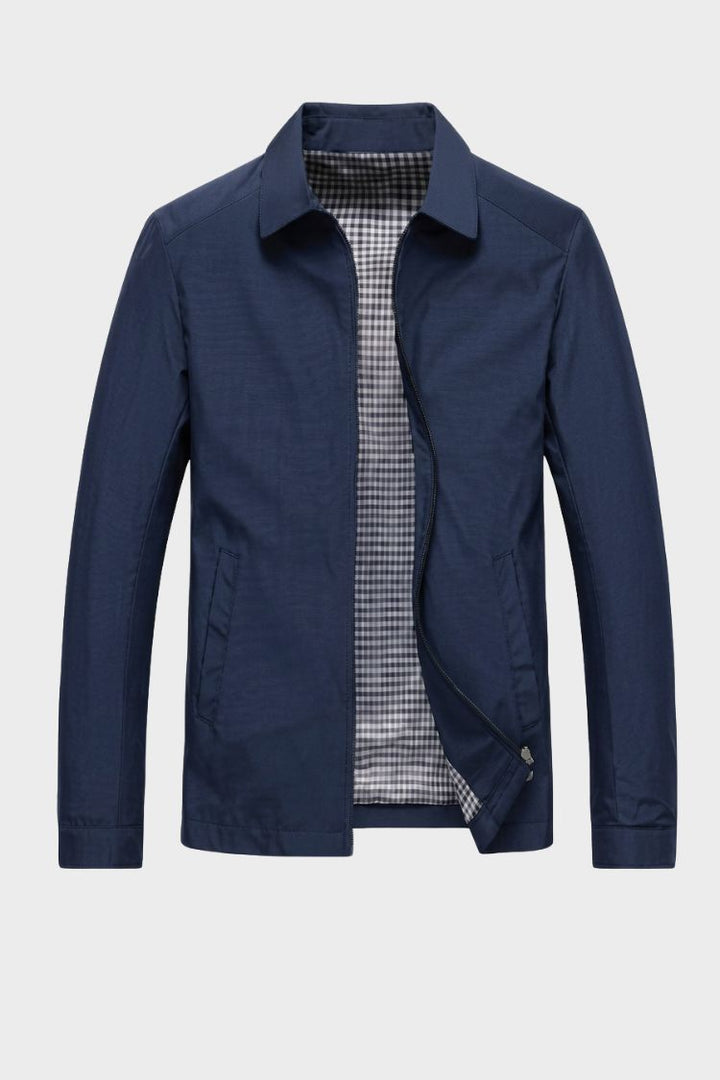 Men's Harrington Jacket | Lapel Collar & Zipper