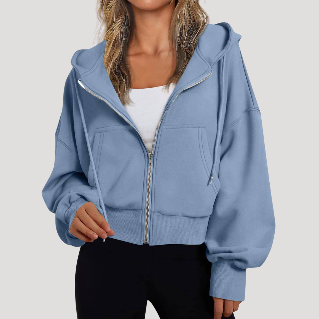 Women's Casual Hoodie Jacket with Balloon Sleeves