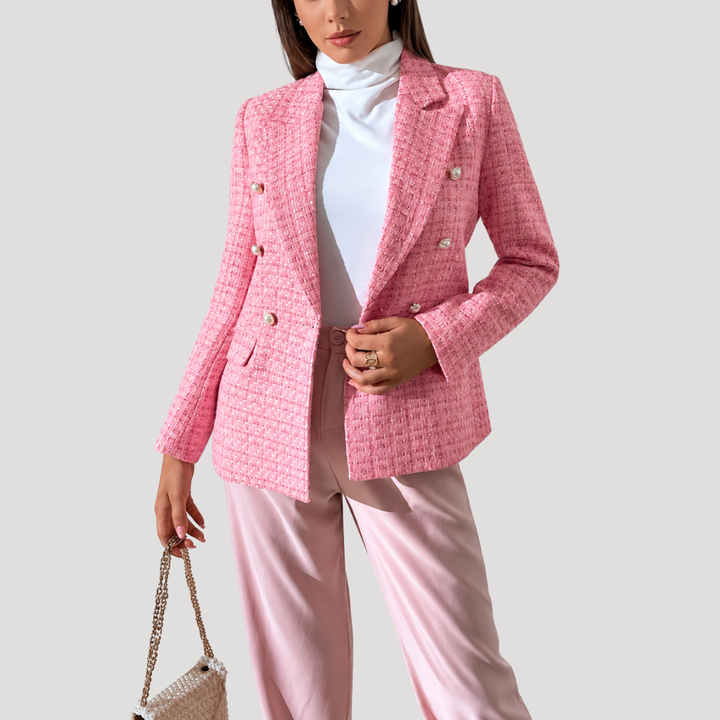 Women's Double-Breasted Tweed Blazer