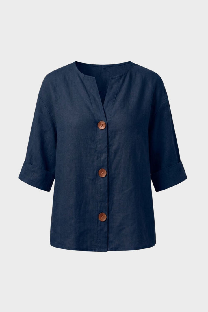 Women's Linen Blouse | Casual Buttons