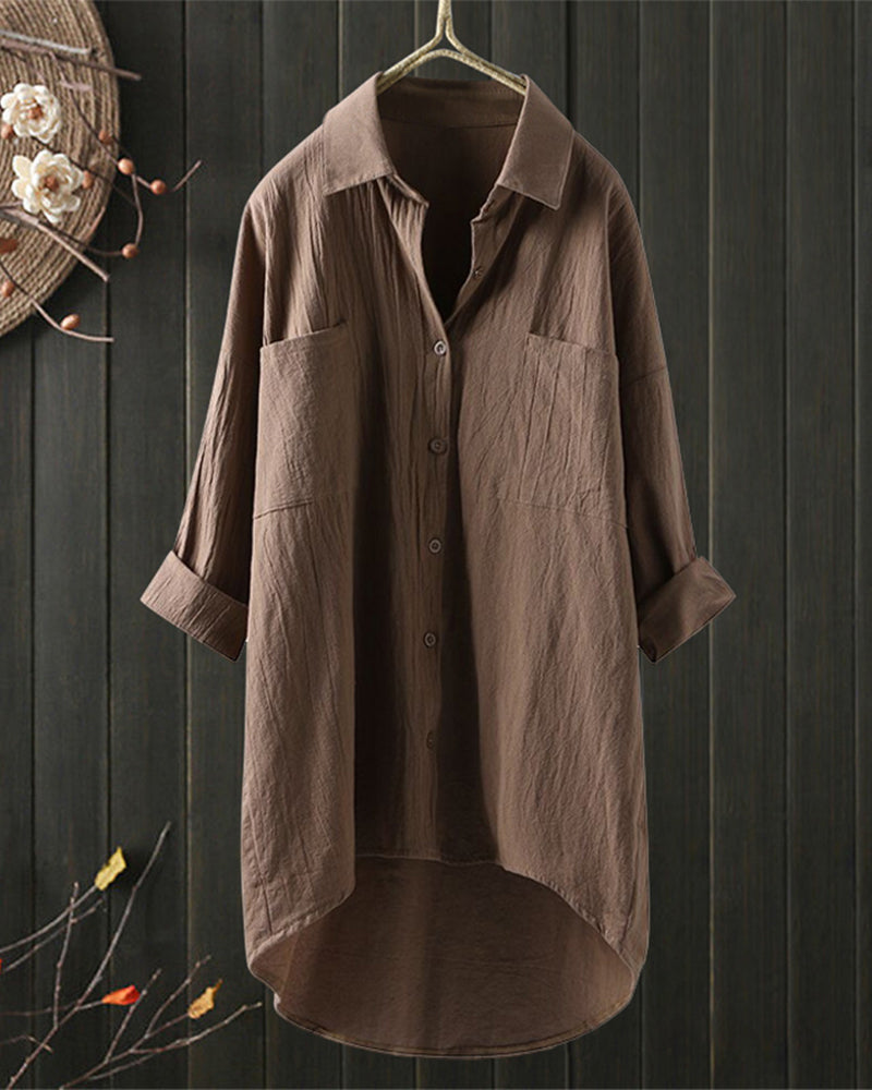 Olivia Loose Comfy Solid Colour Blouse - Elena Harper