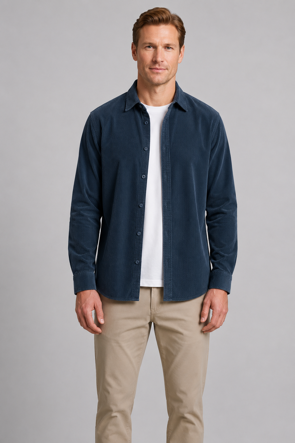 Harrington Oxford | Long Sleeves Corduroy Button Shirt For Men