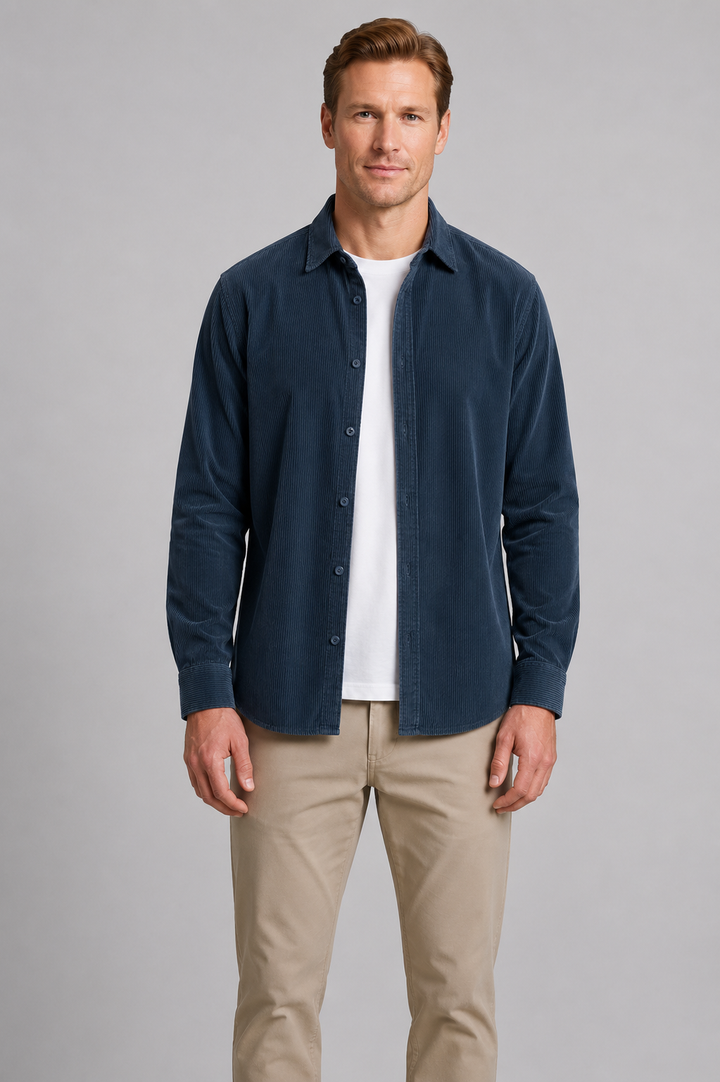 Harrington Oxford | Long Sleeves Corduroy Button Shirt For Men