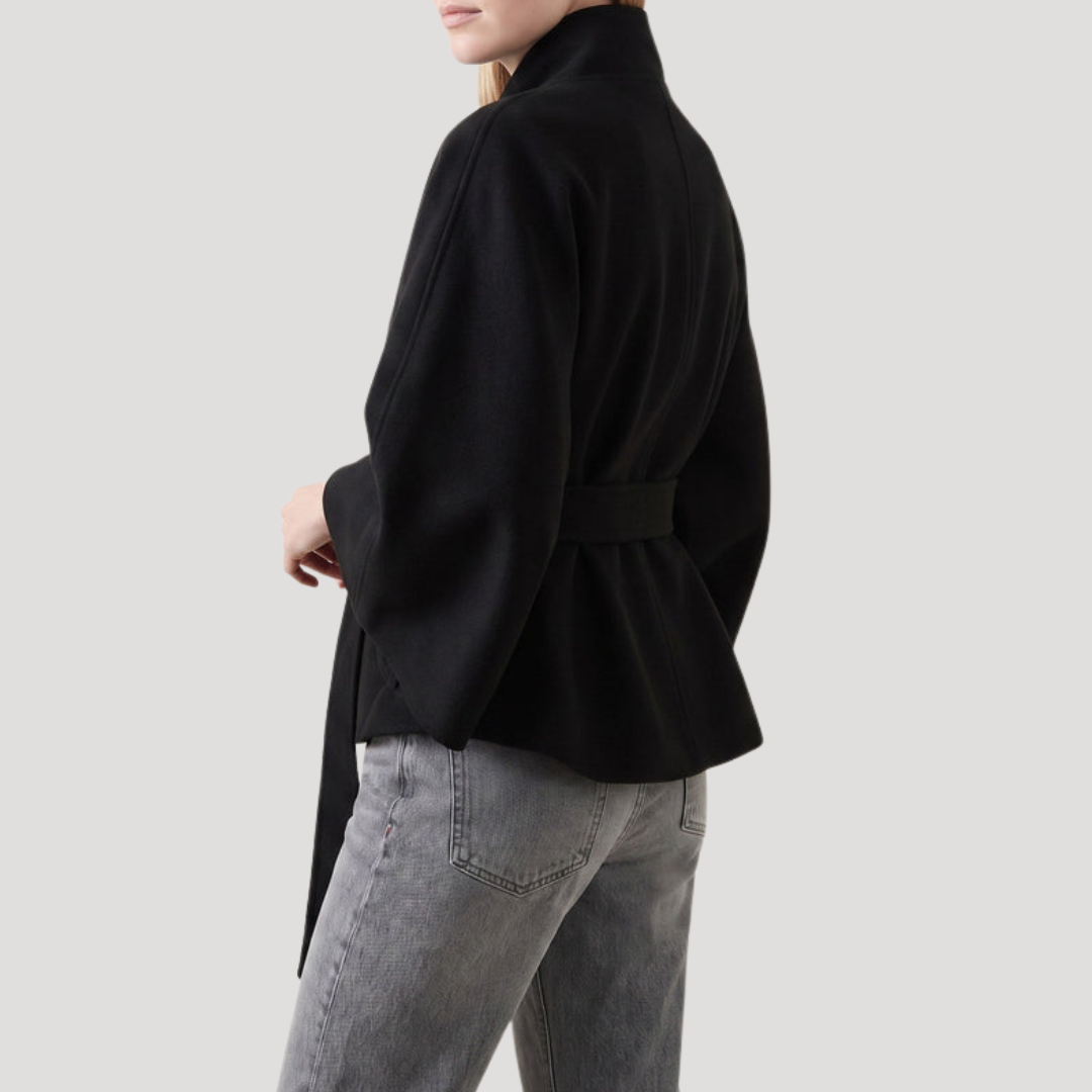 Women's Cape Coat with High Collar