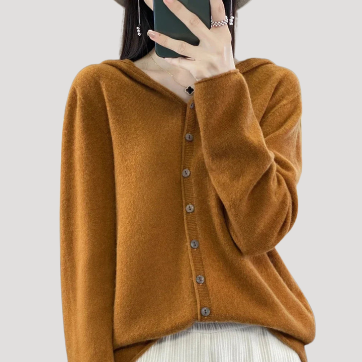 Women's Hooded Buttoned Cardigan