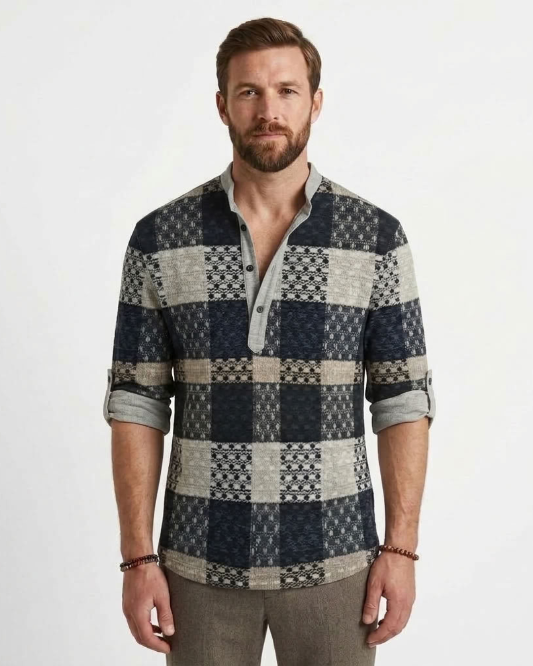 Textured 3D Print Polo Shirt For Men