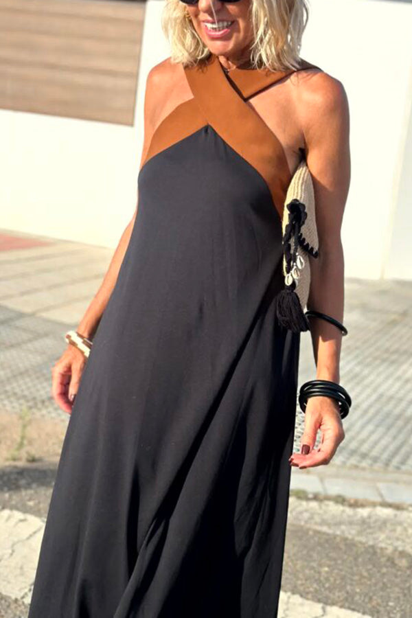 CARYS – WOMEN'S CROSS BACKLESS SLEEVELESS DRESS