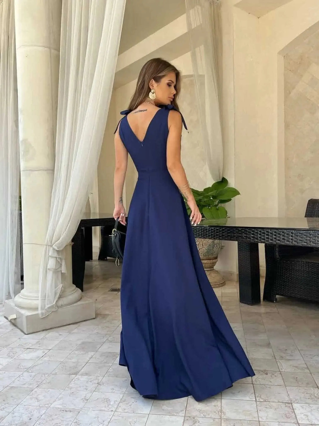 Maxi Gala Dress for Women with Flowing Cut Elegant and Dressy, view 3 - Elena Harper