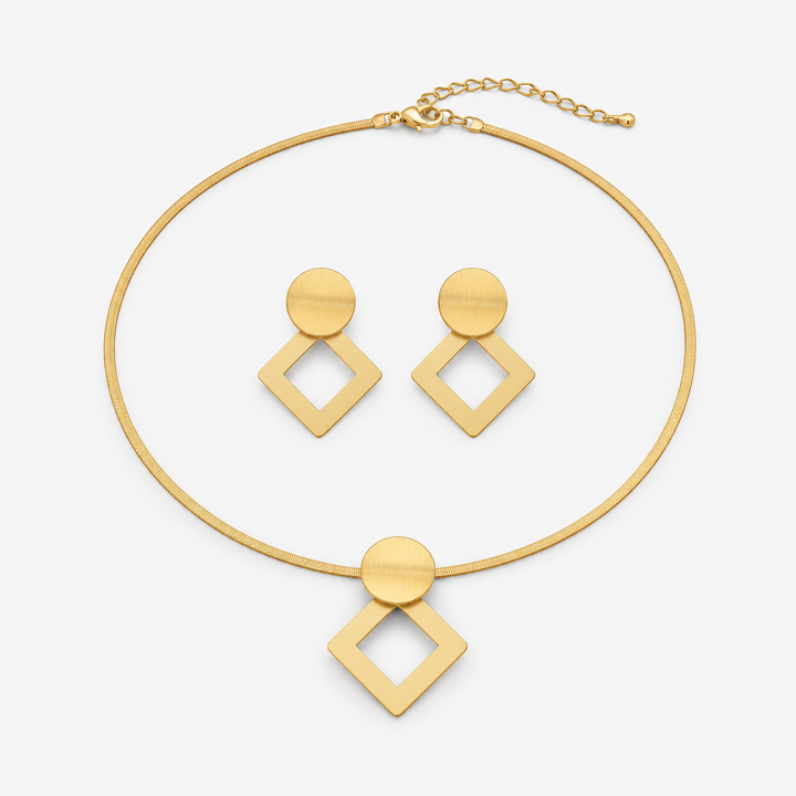 Aurelia Textured Necklace and Earring Set - Elena Harper