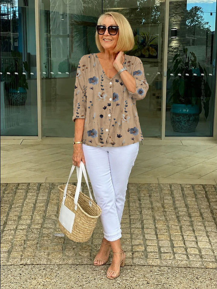 Elanna™ | Belly-Covering Floral Blouse