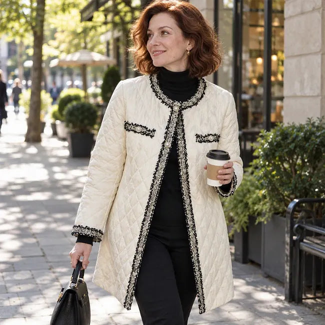 Caren Elegant Jacket with Round Neckline - Elena Harper