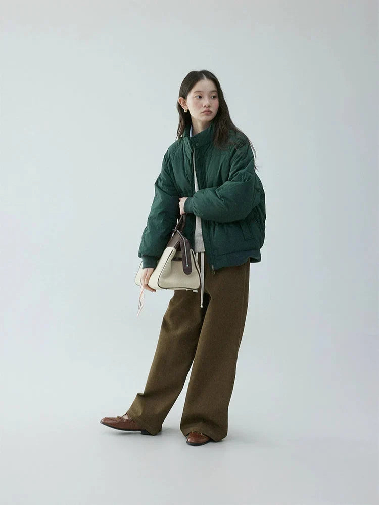 Annora Down Filled Puffer Jacket with High Stand Collar for Women - Elena Harper
