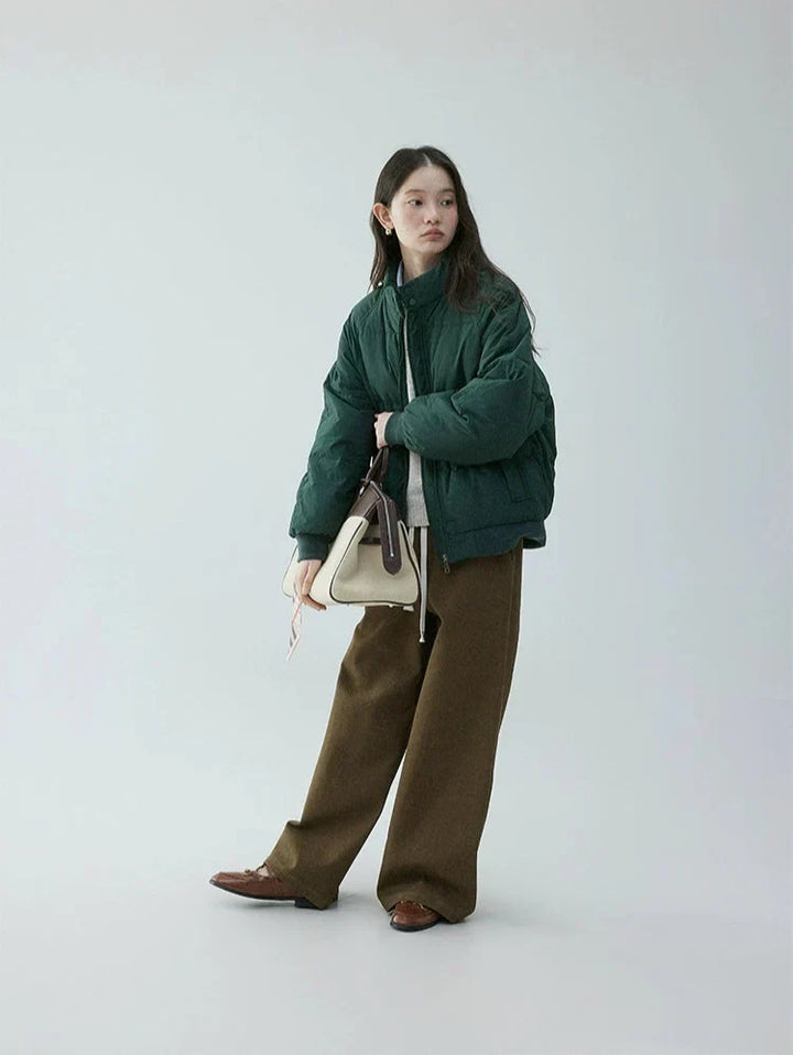 Annora Down Filled Puffer Jacket with High Stand Collar for Women - Elena Harper