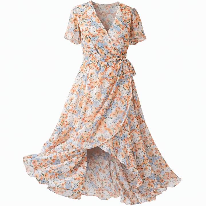Floral Midi Dress for Women – Elegant Cut and Romantic Look