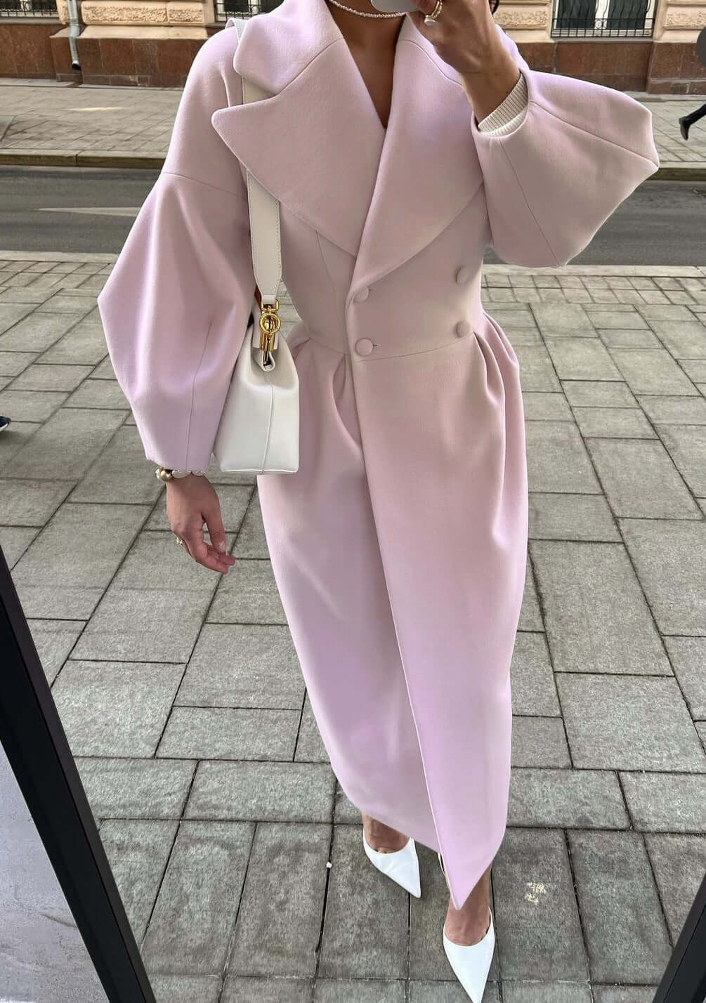 Women's Stylish Lantern Sleeve Long Coat