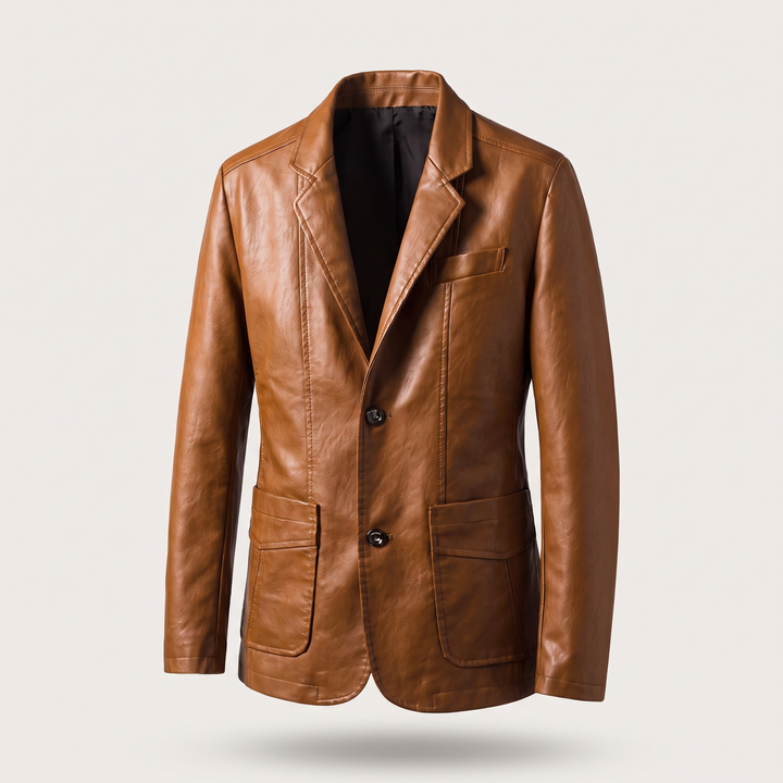 Adrian | Timeless Elegant Leather Blazer with Classic Cut