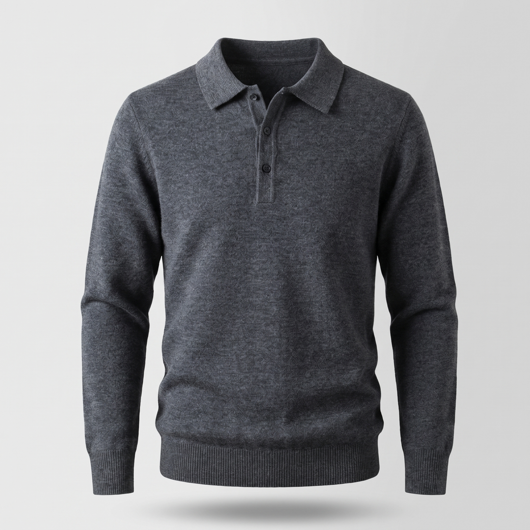 Alexander | Elegant Wool Polo Shirt with Classic Collar