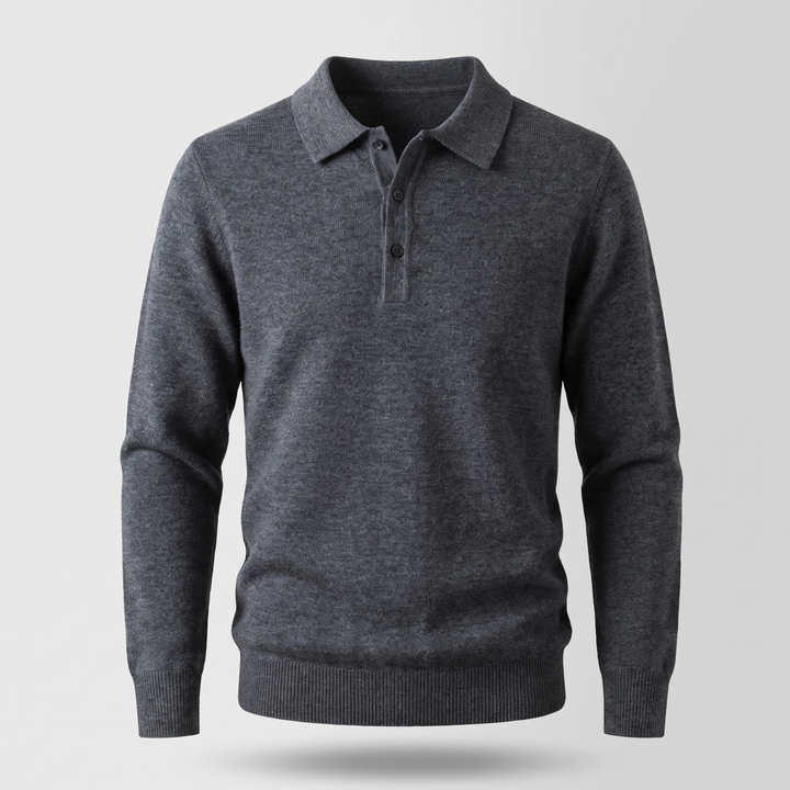 Alexander | Elegant Wool Polo Shirt with Classic Collar
