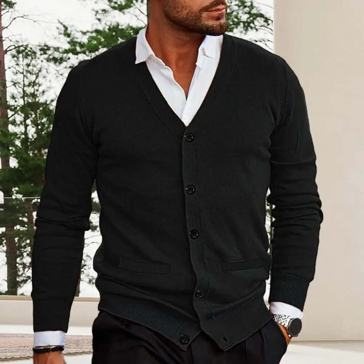 Men's Knitted V-Neck Cardigan