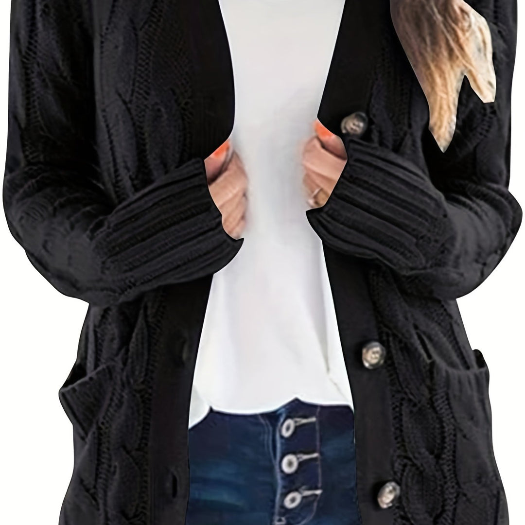 Caroline - Elegant Twisted Cardigan with Patch Pockets