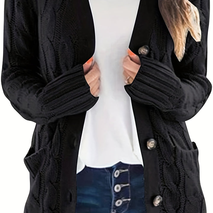 Caroline - Elegant Twisted Cardigan with Patch Pockets